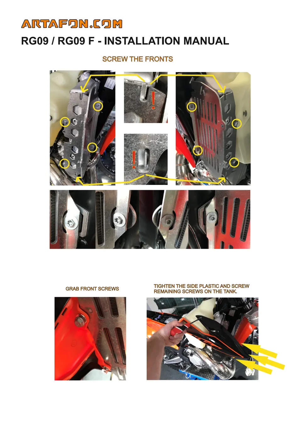 How to install RG09 and RG09 F radiator guards on KTM, Husqvarna and GasGas 2020–2023 (4/5)