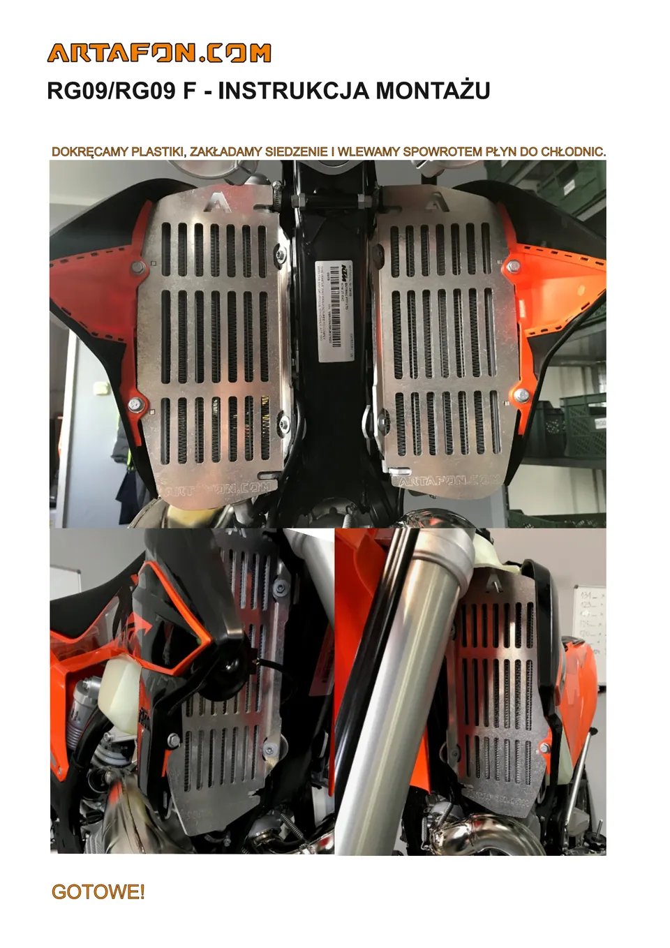 Jak zamontować osłony chłodnic RG09 i RG09 F w KTM, Husqvarna i GasGas 2020–2023 (5/5)