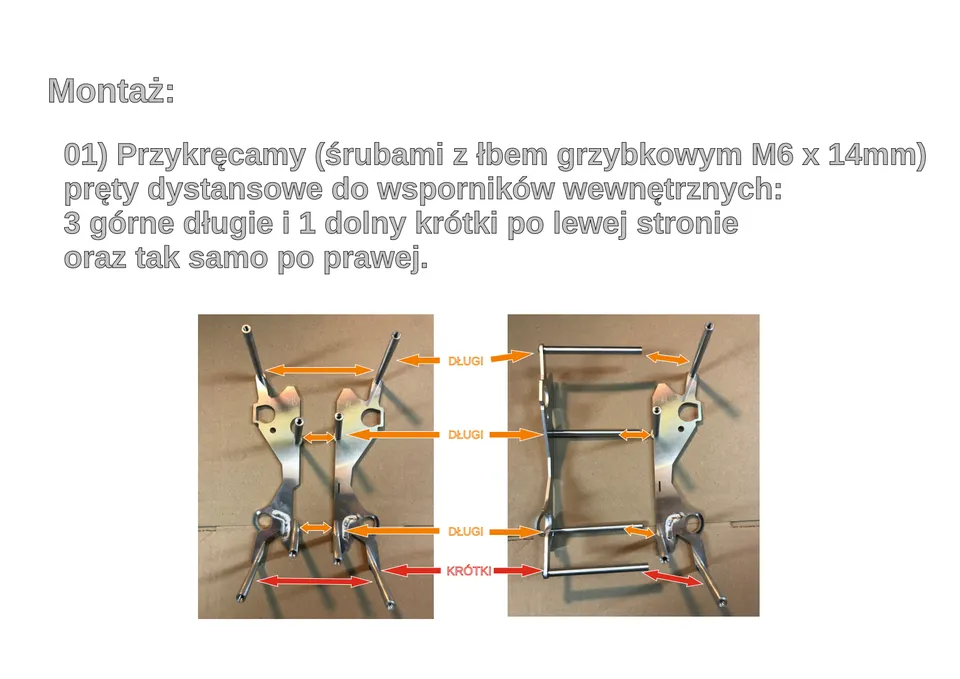 Jak zamontować osłony chłodnic RG02 i RG02 F w KTM i Husqvarna 2017–2019 (4/9): DŁUGI, KRÓTKI