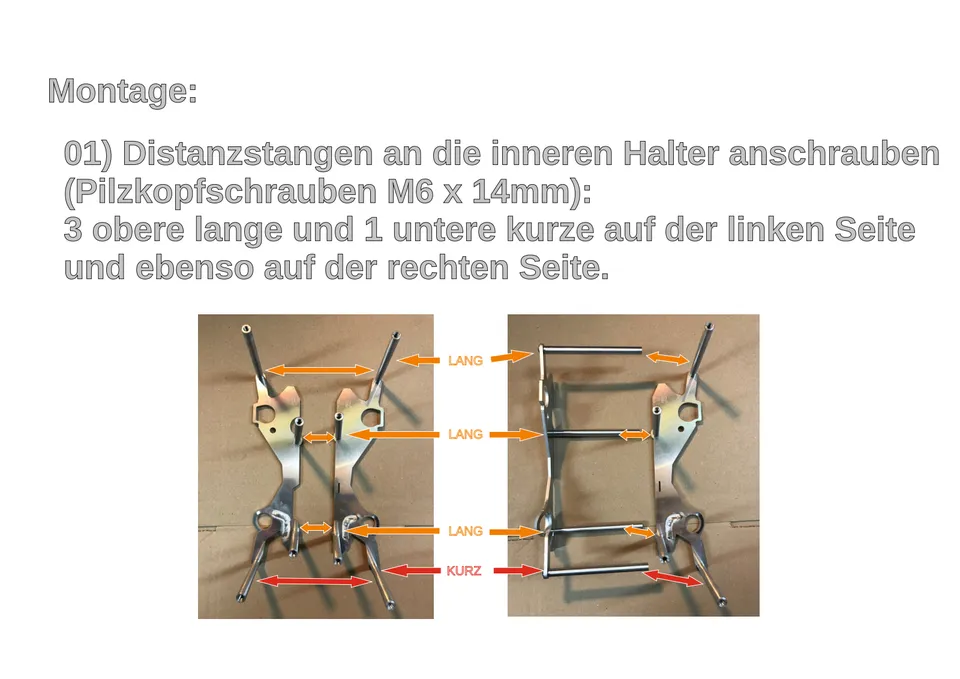 Kühlerschutz RG02 und RG02 F an KTM und Husqvarna 2017–2019 montieren (4/9): LANG, KURZ