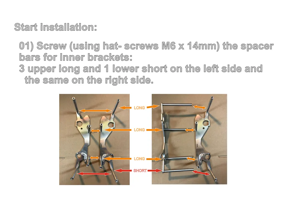 How to install RG02 and RG02 F radiator guards on KTM and Husqvarna 2017–2019 (4/9): LONG, SHORT