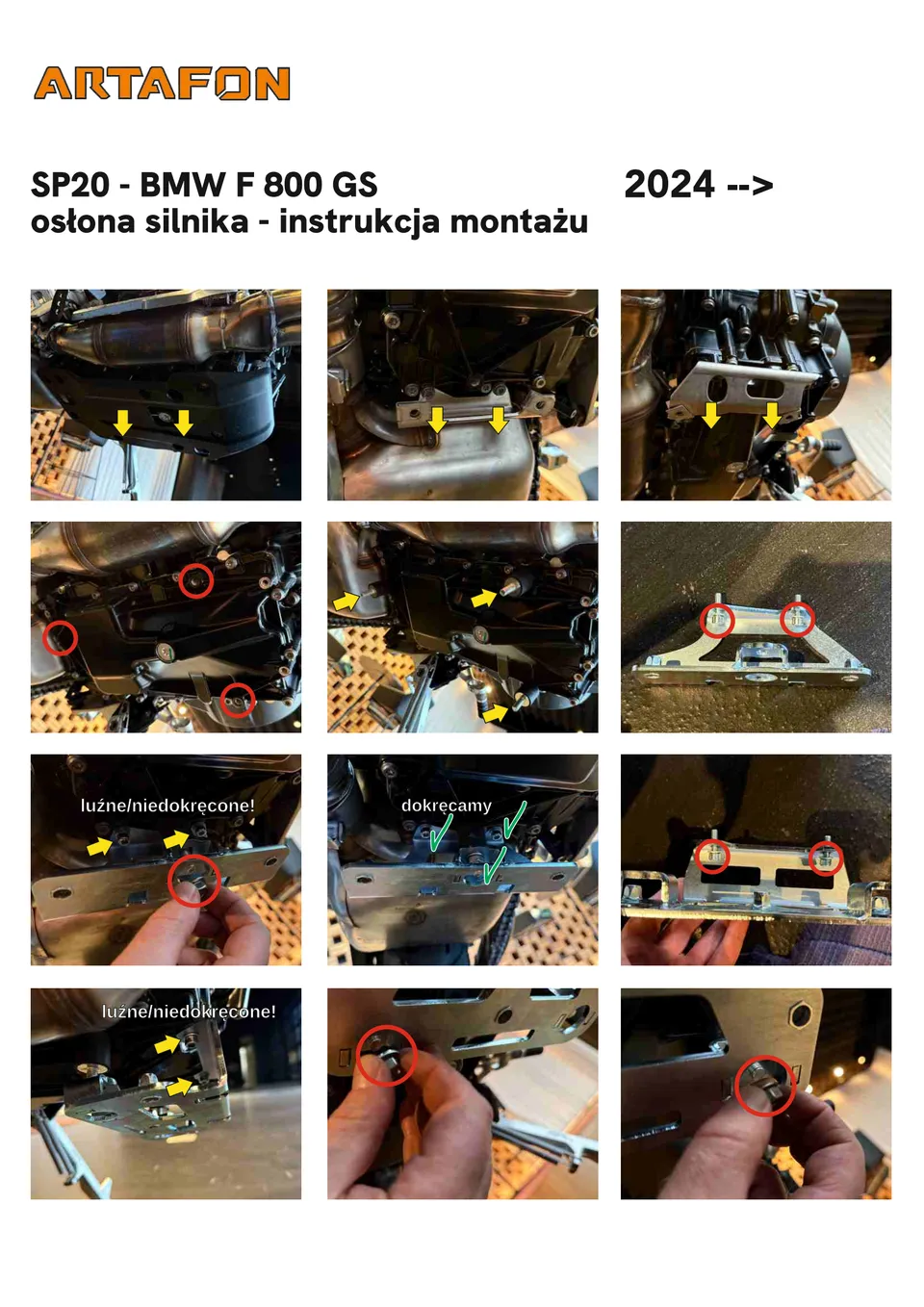 Jak zamontować osłonę silnika SP20 w BMW F 800 GS 2024–2026 (1/2): dokręcamy