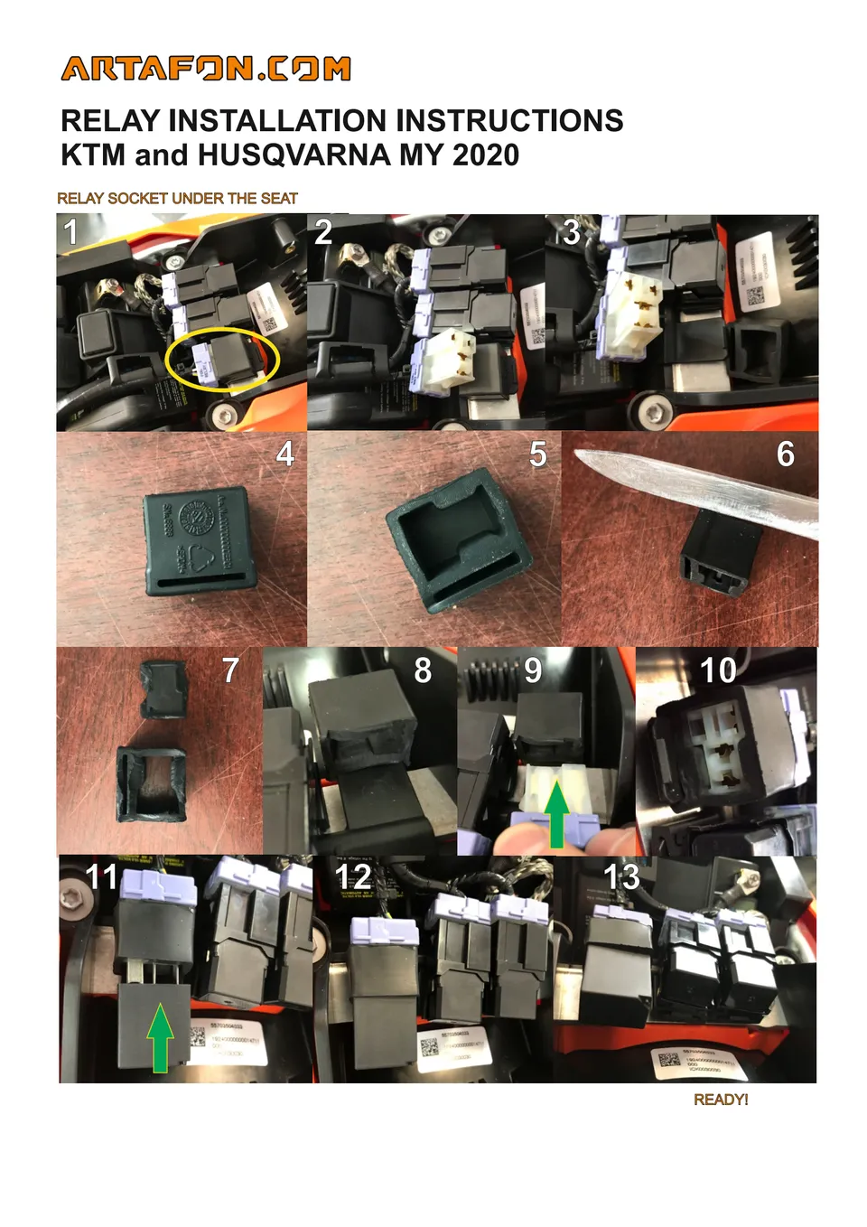 How to install a fan relay on KTM, Husqvarna and GasGas 2020–2023 (1/1)