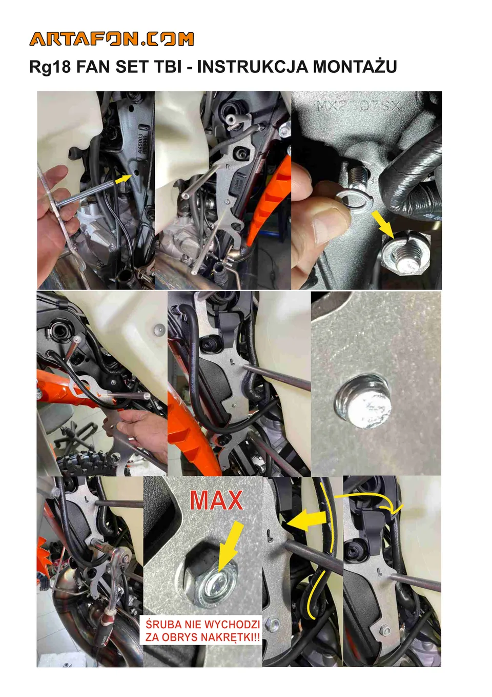 Jak zamontować osłony chłodnic RG18 (z wentylatorem i bez) w KTM, Husqvarna i GasGas TBI 2024–2027 (2/4): MAX