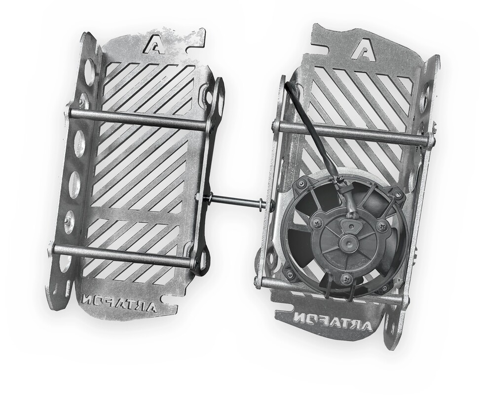 Radiator guards + fan KTM Husqvarna Gas Gas TBI (not TPI) 2026-2024 — Product shot